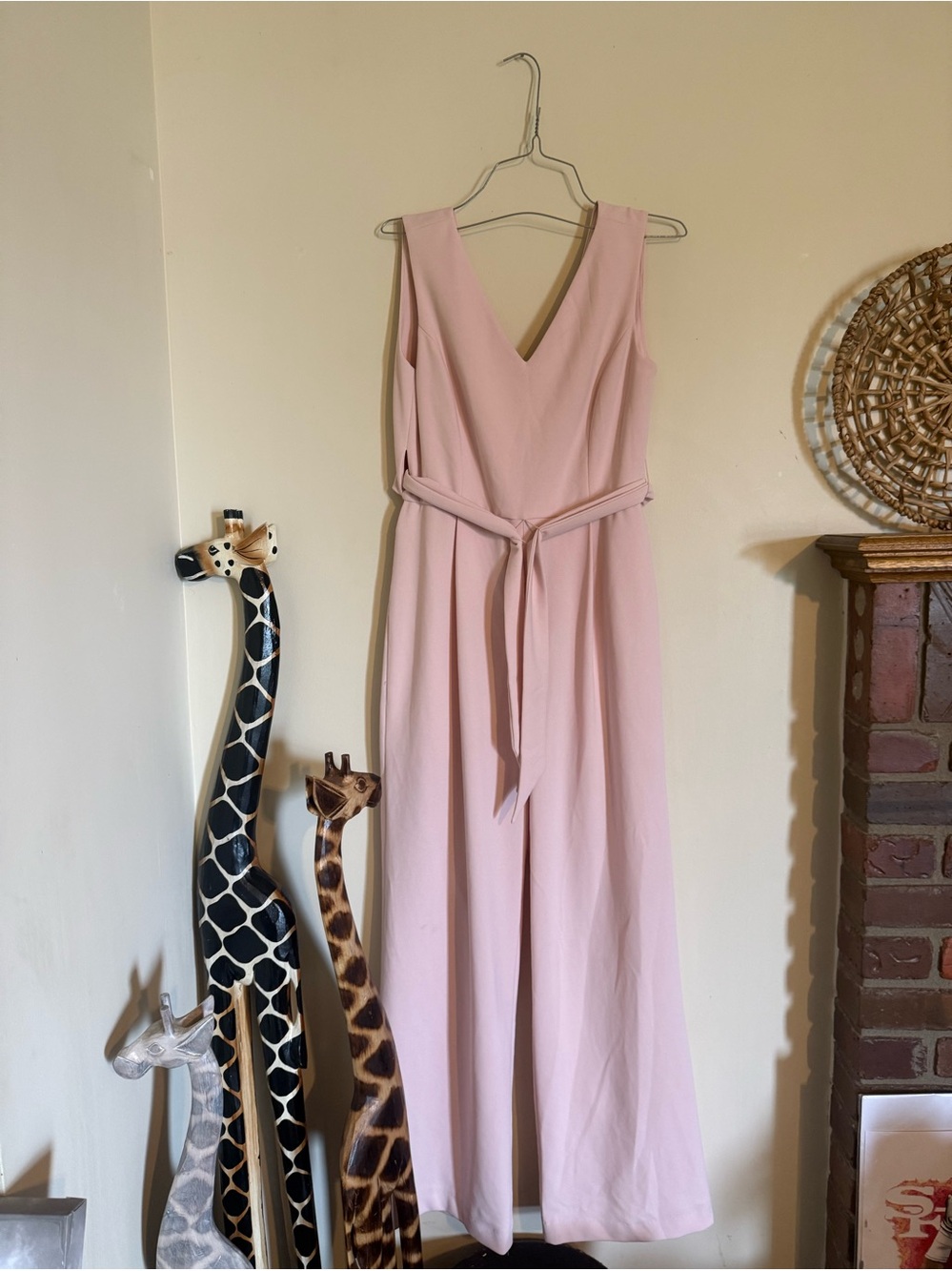 Calvin Klein Light Blush Pink Sleeveless V-Neck Jumpsuit